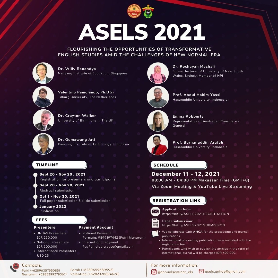 					View Vol. 1 No. 1 (2022): Proceedings of The 6th Annual Seminar on English Language Studies (ASELS)
				